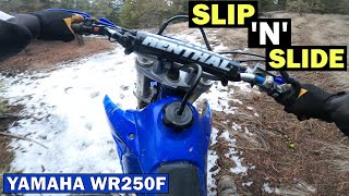 Slip n Slide Showdown on Icy Hill YAMAHA WR250F [upl. by Sicular]