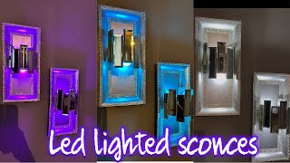 New diy lighted mirrored sconces homedecor [upl. by Laehcim]