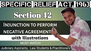 Section 42 Specific Relief Act 1963  Injunction to perform negative agreement  Lecture  SRA [upl. by Marduk42]