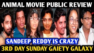 Animal Movie Public Review  3rd Day Sunday  Ranbir Kapoor  Rashmika Mandanna  Bobby Deol [upl. by Lehcim106]