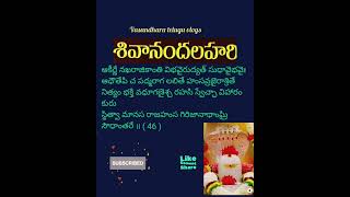 Sivananda lahari slokas 46శివానంద లహరి స్లోకాలు bhakti telugu slokas devotional [upl. by Ennagroeg166]