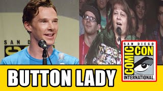 BENEDICT CUMBERBATCH Says quotButton Ladyquot In Smaug Voice  Hobbit 3 Comic Con Panel [upl. by Htevi870]