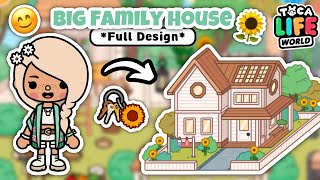 BIG FAMILY HOME 😊🔑🌻  AESTHETIC FAMILY OF 6 ❤️  FULL DESIGN Toca Life World [upl. by Sidonie]