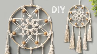 DIY ATRAPASUEÑOS EN MACRAMÉ🌸MACRAME DREAMCATCHER WALLHANGING [upl. by Langelo351]