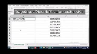 Como agregar el prefijo a mi base de datos en excel [upl. by Salvadore527]