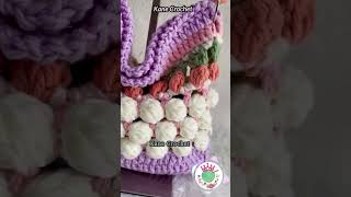 Crochet Bag  Double Crochet Cluster Stitch 🥕 AA241 [upl. by Siwel]