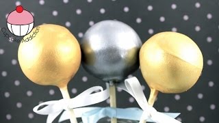 GOLDEN CAKEPOPS How to Make Metallic Gold amp Silver Cake Pops  A Cupcake Addiction Tutorial [upl. by Fuchs]