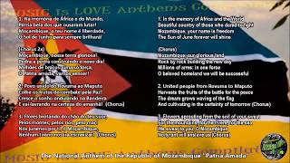 Mozambique National Anthem with music vocal and lyrics Portuguese wEnglish Transl FULL VERSION [upl. by Annabella]