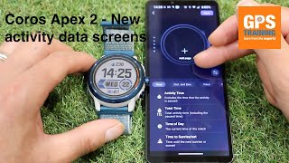 Coros Apex 2  New activity screen layout [upl. by Nileuqcaj]