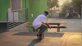 Nick Tucker Nollie Inward Heelflip Over Table [upl. by Natek]