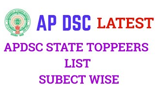 APDSC201819 STATE TOPPERS LIST subject wise state toppers [upl. by Haase]