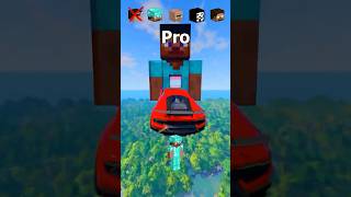 NOOB vs PRO vs VILLAGER vs HACKER vs HEROBRINE Car Jump Challenge 😂 🚗 shorts beamngdrive [upl. by Mlehliw]