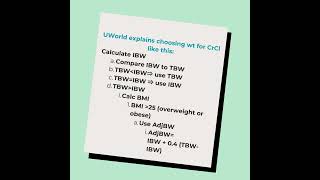 Choosing weight Calculating creatinine clearance NAPLEX Tips naplex pharmasist pharmacy [upl. by Ile]