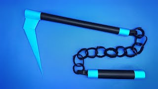 Origami kusarigama  How to make a paper kusarigama easy  paper weapon [upl. by Maiah]