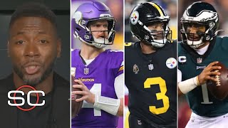 ESPN reacts to Vikings def Falcons Steelers beat Browns 137 Eagles defeat Panthers 147 in half [upl. by Alihs405]