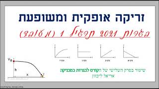 בגרות פיזיקה מכניקה 2021 תרגיל 3  זריקה אופקית ומשופעת שיעור מספר 5  קורס מכניקה אריאל ליבזון [upl. by Nevins94]