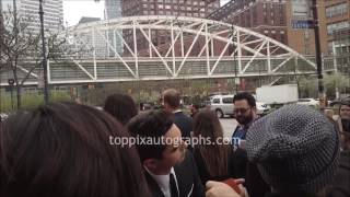 Max Minghella  SIGNING AUTOGRAPHS while promoting in NYC [upl. by Novahc]