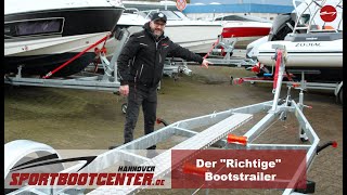 Der quotRichtigequot Bootstrailer und quotLadungssicherendesquot Vergurten des Bootes auf dem Trailer [upl. by Pippas]