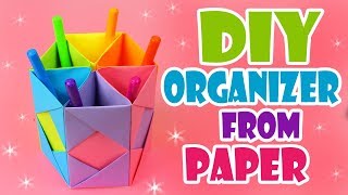 DIY DESK ORGANIZER PAPER TUTORIAL SOSO EASY [upl. by Ahsram]