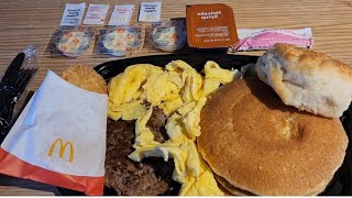 Mcdonalds Big Breakfast With Hotcakes And Steak ReviewAnd Mukbang [upl. by Boys]