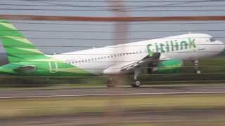 Citilink Garuda Indonesia PKGLA takeoff from Syamsudin Noor Airport in Banjarmasin [upl. by Shawn]