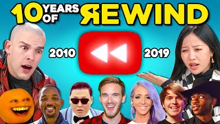 YouTubers React To A Decade Of YouTube Rewind 20102019 [upl. by Neirb]