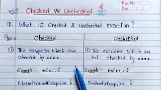 Difference Between Checked and Unchecked Exception  Learn Coding [upl. by Malti]