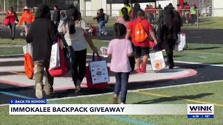 Immokalee backpack giveaway [upl. by Nosidda]