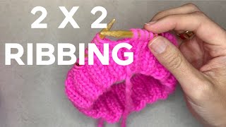 2x2 Ribbing in the Round  Circular Knitting [upl. by Arodasi]