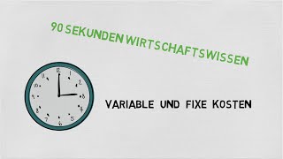 Variable und Fixe Kosten  90 Sekunden Wirtschaftswissen [upl. by Elamor682]