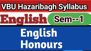 BA English Honours SEM 1 MJ  1 Syllabus Mark distribution  VBU Hazaribagh [upl. by Fausta]