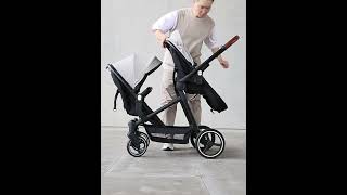 A lightweight folding twin baby stroller suitable for traveling [upl. by Ylecara]