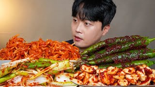 아내표 집밥🍚 마늘김치 대파김치 고추김치 무생채 차돌박이덮밥 요리 먹방 Chili Kimchi amp Green Onion Kimchi ASMR MUKBANG EATING SHOW [upl. by Diet]