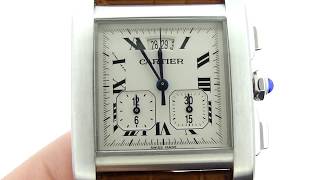 Cartier Tank Quartz Chronograph Time Setting [upl. by Sunday281]