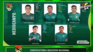 NÓMINA DE CONVOCADOS SELECCIÓN BOLIVIANA 🇧🇴 [upl. by Ekeiram]