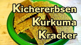 Kichererbsen Kurkuma Kracker  Perfekt für unterwegs Vegan Rohkost Brot Cracker [upl. by Elyrrad]