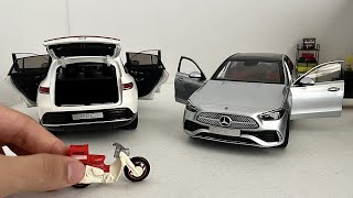 MercedesBenz EQC 400 4Matic Vs CClass 118 Scale Diecast Model Car  Review  Cleaning Cars [upl. by Yhtak736]