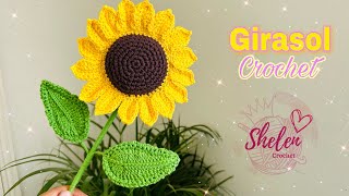 Girasol a crochet 🌻🧶💕 FORMA 2🥰 floresamarillas flores girasol girasoles [upl. by Rebor]