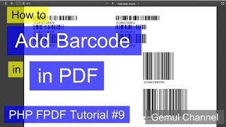 How to Add Barcode in PDF  PHP FPDF Tutorial 9 [upl. by Eeralav]