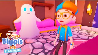 Blippis Roblox Adventures Spooky Halloween Video Games  Party Playtime for Kids [upl. by Tannenwald]