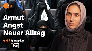 Ein Monat unter Taliban Wie eine afghanische Journalistin ihr Land erlebt  ZDFheute live [upl. by Ainafetse]