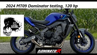 2024 Yamaha MT09 Dominator exhaust testing tuning Flashed by Vcyclenut 120 hp [upl. by Griffie]