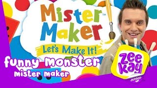 Funny Monster Puppet  Mister Maker  ZeeKay Junior [upl. by Drauode]