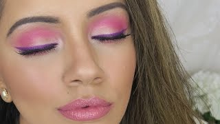 HOT PINK Makeup Tutorial  Lilac Eyeliner [upl. by Bicknell]