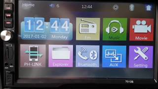 Head Unit  How to play shuffle Mp3 music in Double din 7012B [upl. by Enelav]