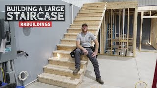 Building a Large Staircase and How to Layout a Stair Stringer [upl. by Fineman]