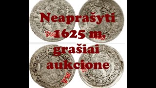 Neaprašyti 1625 m grašiai aukcione Неописанные гроши 1625 г на аукционе [upl. by Nylecaj]