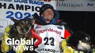 Iditarod 2021 Dallas Seavey ties record for mostever victories in iconic sled dog race [upl. by Pirnot]