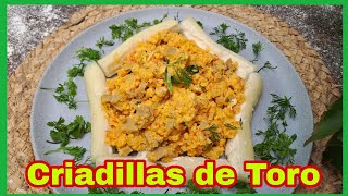 Criadillas de Toro con Huevos Pericos Huevos o Testículos de Toro [upl. by Elletnahs]