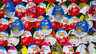 ASMR Crazy Egg Opening  238 yummykinder kindersuprise kinderjoy satisfying kinder chocolate [upl. by Nauqas125]